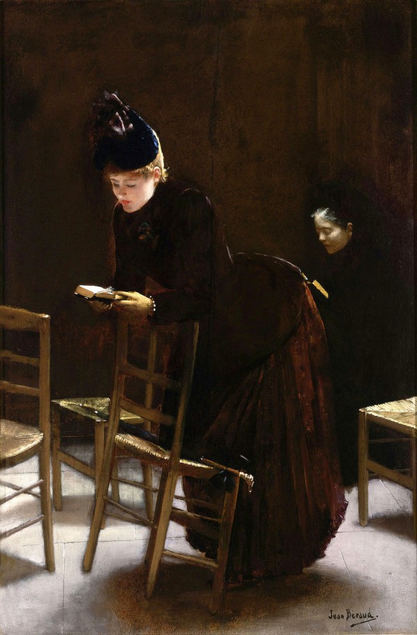 Woman in prayer by Jean Beraud